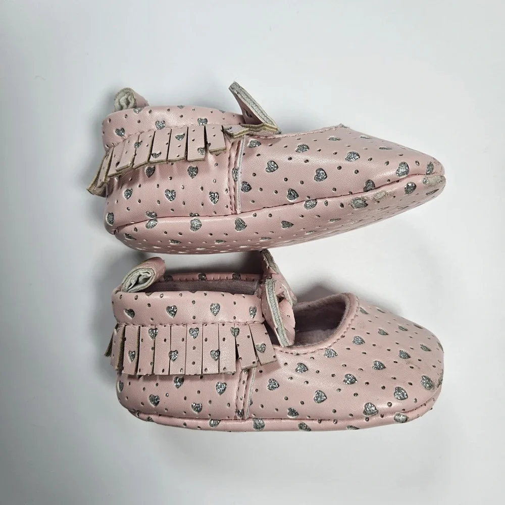 First‎ Steps Girls Sz 3 (3-6 Months) Baby Shoes Pink Moccasins